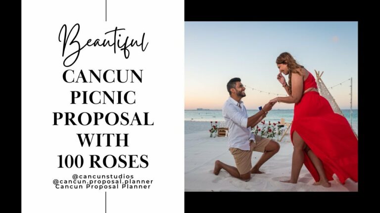 Read more about the article Cancun Picnic Proposal with 100 roses