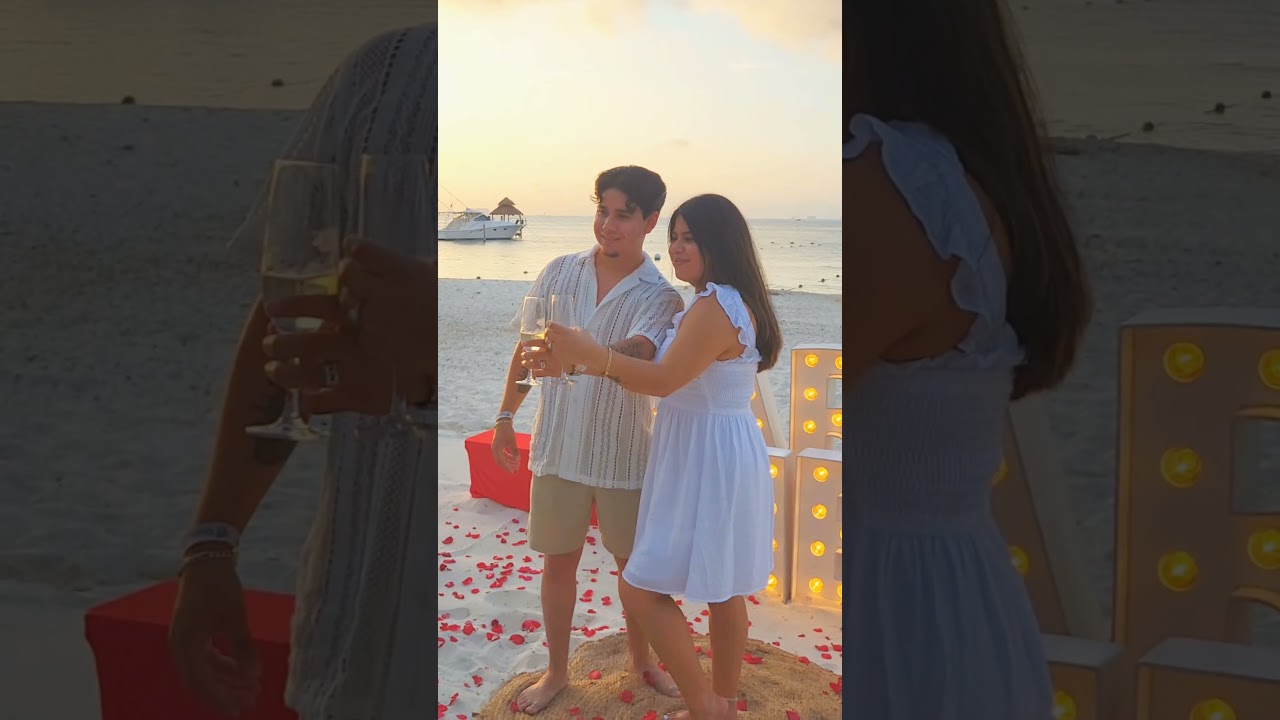 Read more about the article Before going back home, he decided to proposed her! #cancunproposalplanner #marryme #beach #love