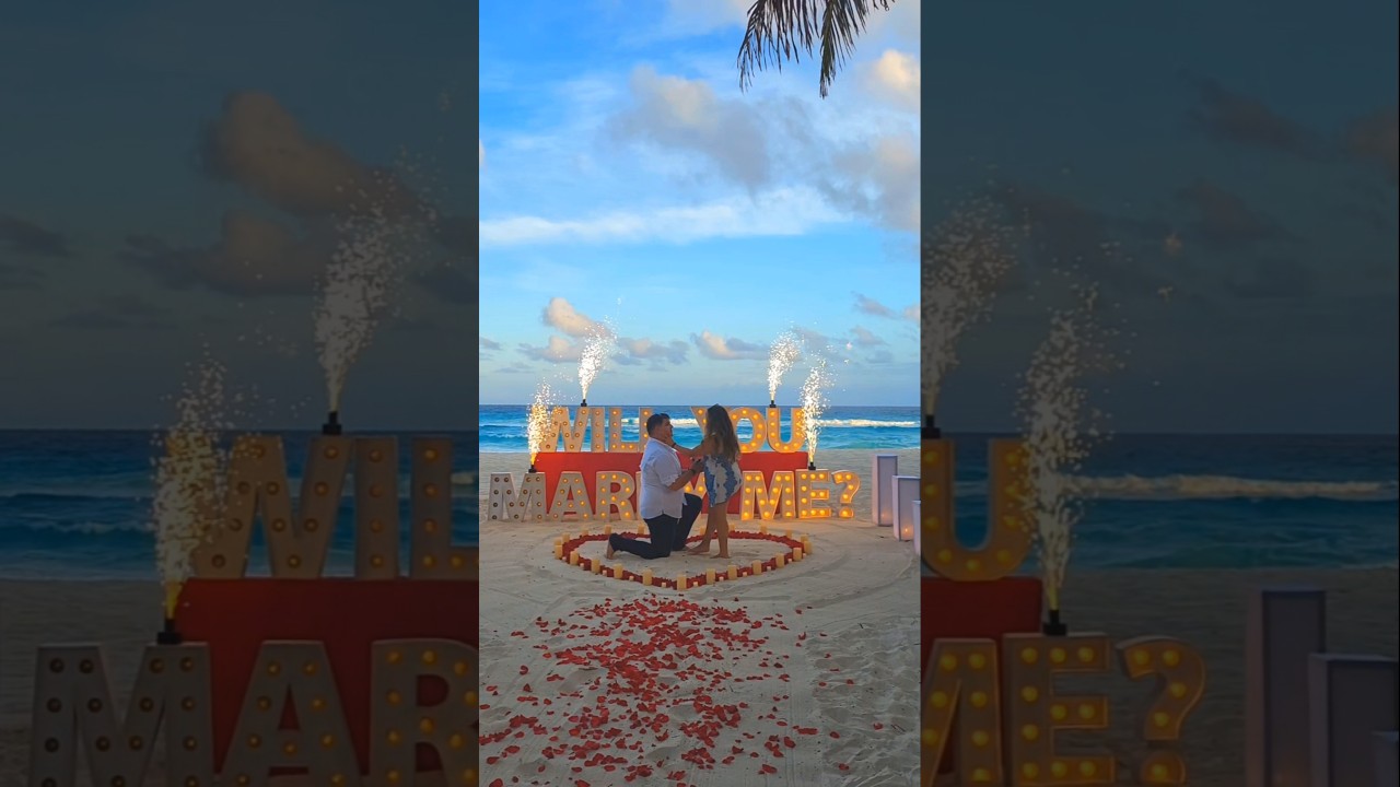 Read more about the article She said yes to the love of her life in a heart of roses !😍🥀 #cancunproposalplanner #viral #love