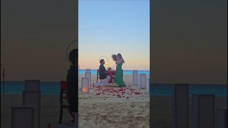 Read more about the article A beautiful proposal underneath the pastel sky!💖#cancunproposalplanner #love #marryme #sunset #beach