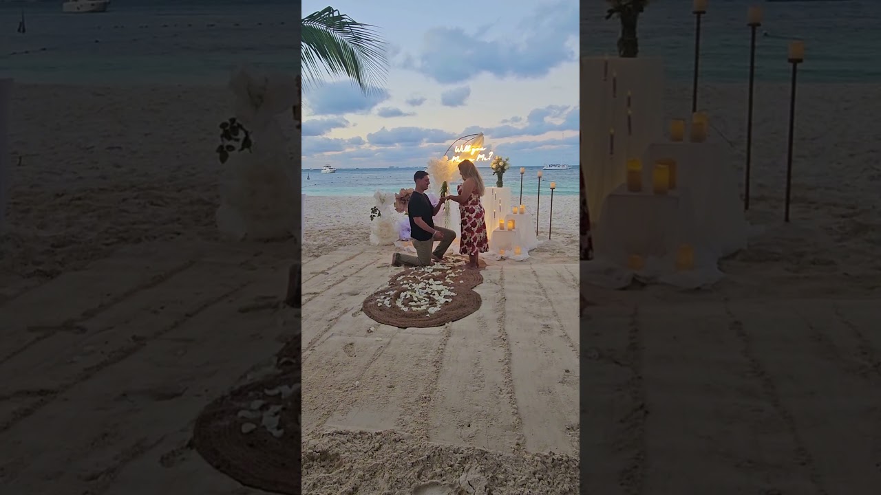 Read more about the article The waves, the sunset, and the most beautiful ‘yes’ I’ve ever heard. #beachproposal #cancunproposal