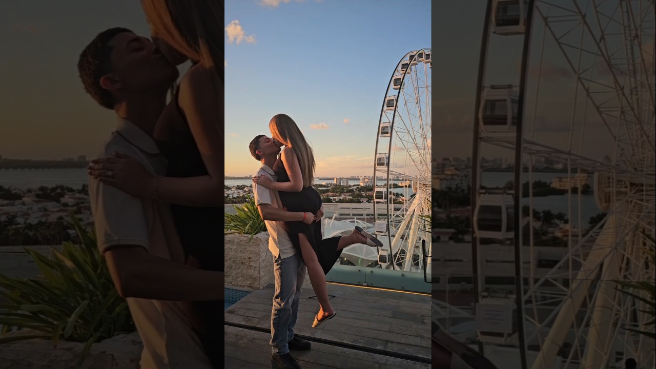 Read more about the article A perfect sunset overlooking the Cancun Ferris Wheel, & a “YES” that sealed their ❤️ #cancunproposal
