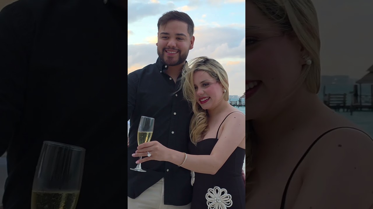 Read more about the article When the ocean draws the heart and love fills it… she said yes #cancunproposal #beachproposal