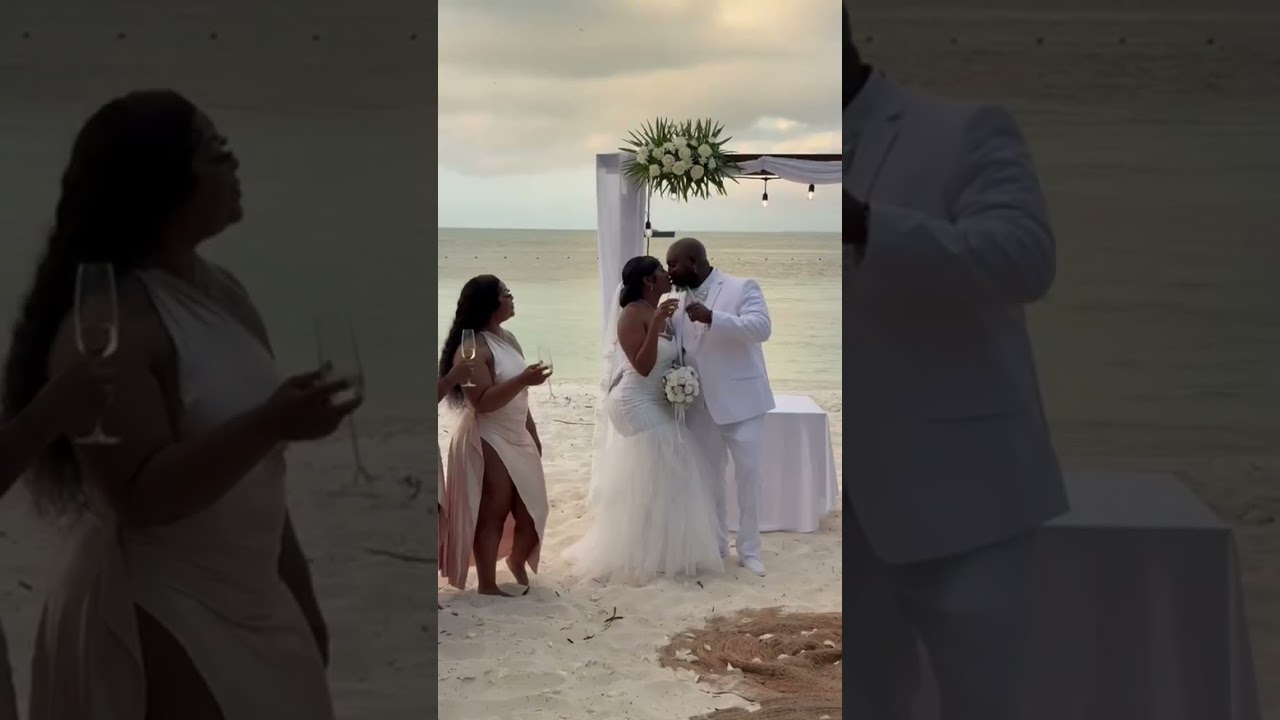 Read more about the article This is what Happiness looks like. They both said “I do” to forever. #cancunwedding #beachwedding