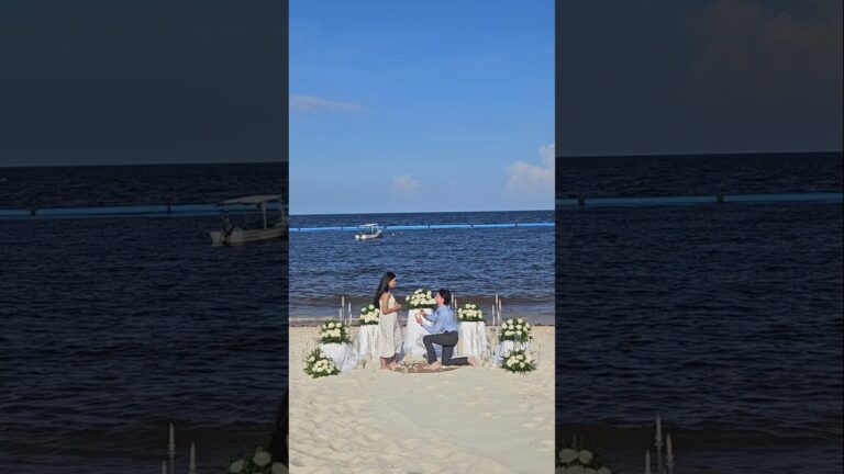 Read more about the article A special moment on the beach and a “YES” to remember forever. #cancunproposal #proposalplanner